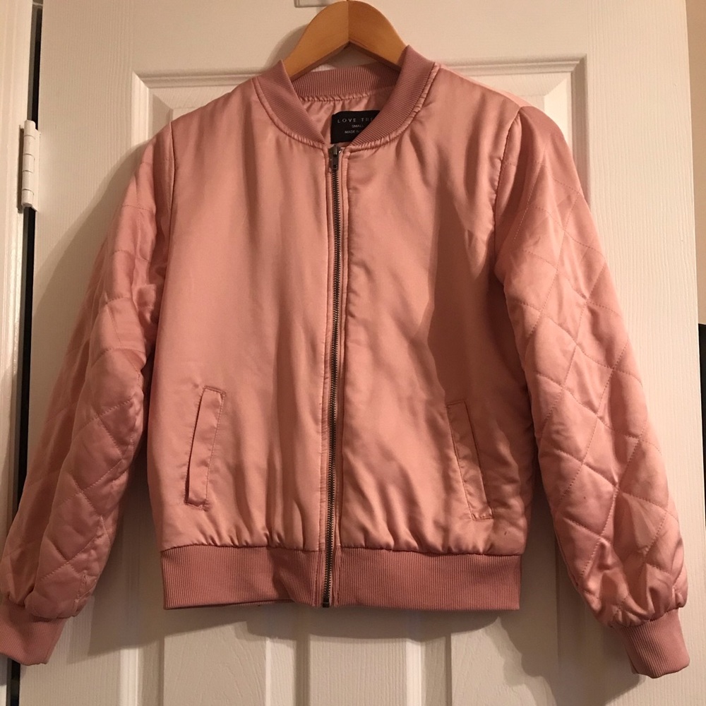 Love Tree Pink Bomber Jacket